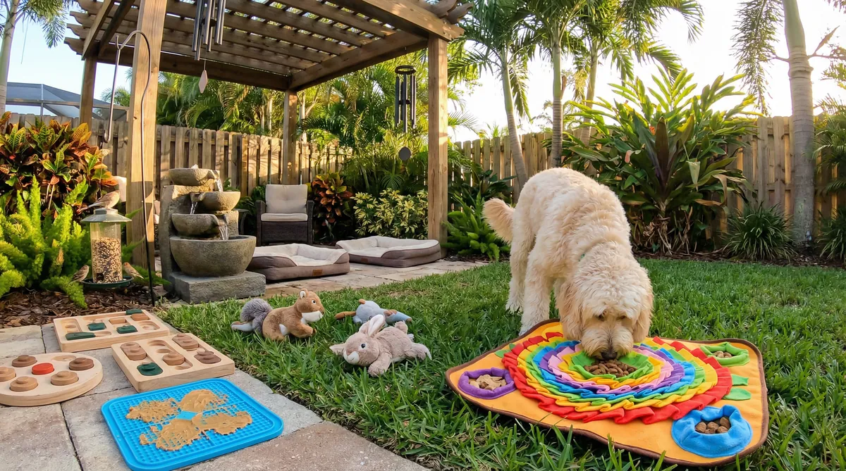 Dog enrichment activities in Sarasota, FL — cognitive, physical, social and sensory enrichment included free